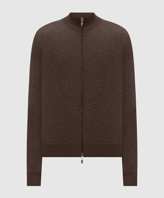 Doriani Cashmere Темно-коричневый кардиган из кашемира 1203010