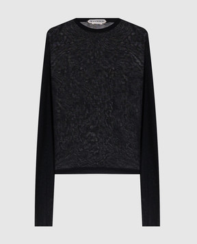 JW Anderson Черный лонгслив в рубчик JO0292PG1904