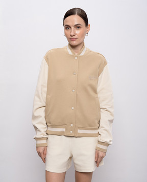 Woolrich Бежева спортивна куртка з вишивкою логотипа CFWWSW2009FRUT5329