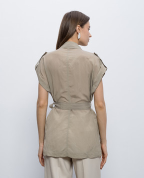 Peserico Бежевий жилет з ланцюжком моніль A03149A00678