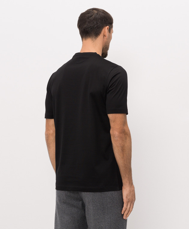 Canali Черная футболка из хлопка MJ00002T0922 изображение 3