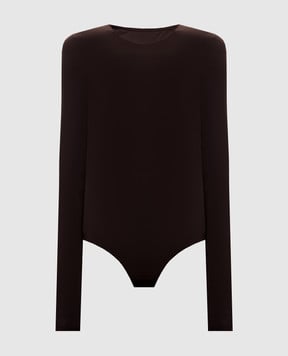 Maison Margiela MM6 Коричневе боді з емблемою S62NA0085S20518