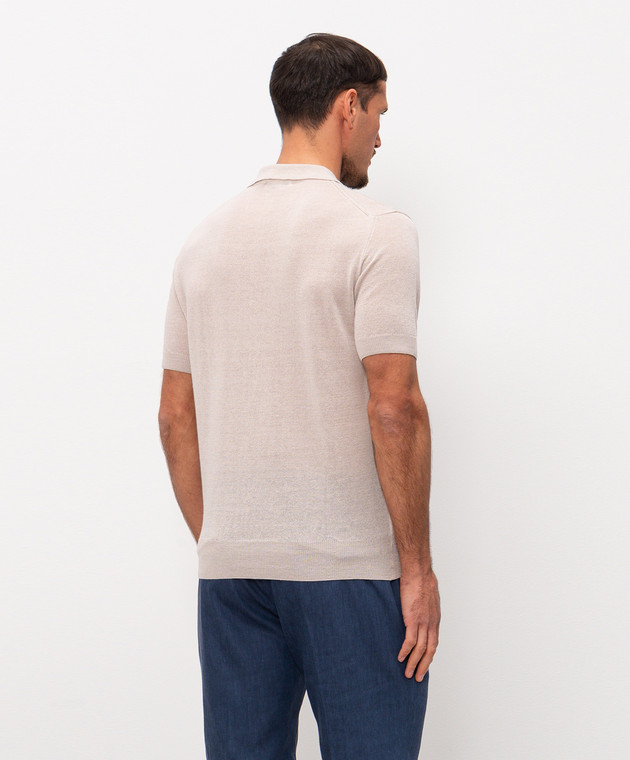 Cashmere&Whiskey Бежеве поло з льоном MS004 зображення 4
