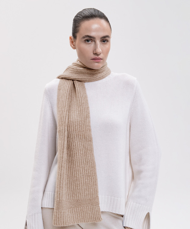 Allude Бежевий шарф з кашеміру 26511247 зображення 2
