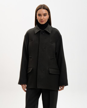 Ami Paris Сіре пальто з вовни FCO456WV0078