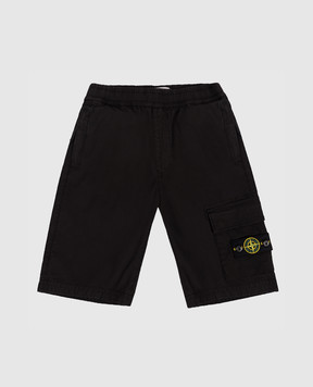 Stone Island Дитячі чорні шорти з патчем логотипа L1S16L100003S000168