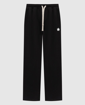 Comme des Fuckdown Чорні спортивні штани з принтом емблеми FMS6CFABM01906