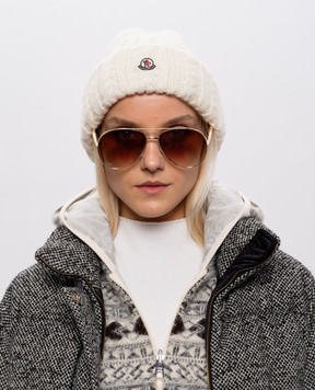 Moncler Шапка цвета айвори с шерстью альпаки L20933B00031N0403