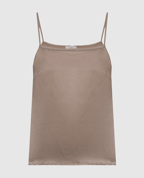 Peserico Коричневий топ із шовку A08921D02372