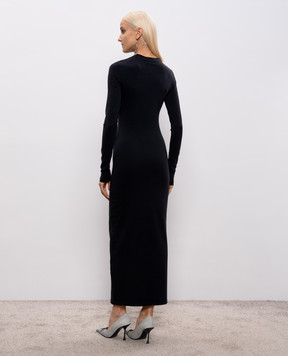 Vetements Чорна сукня з вишивкою логотипа WE76DR540B