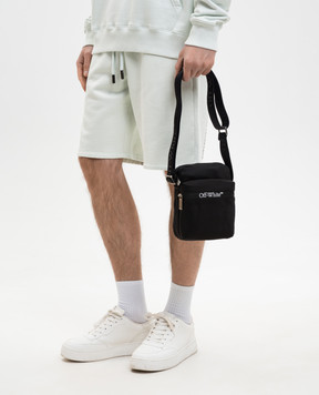 Off-White Чорна сумка крос-боді з принтом логотипа OMNQ082C99FAB001