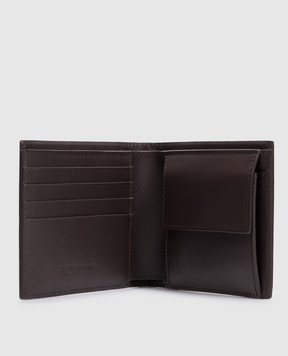 Bottega Veneta Коричневе шкіряне портмоне Intrecciato 749412VCPQ4