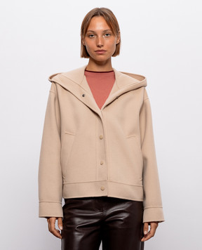 Max Mara Weekend Бежевое укороченное пальто RIDENTE с шерстью WKDRIDENTE