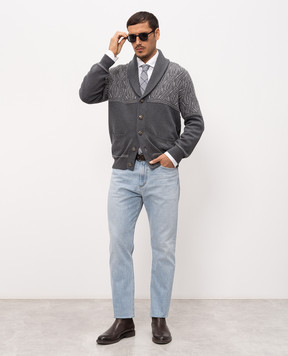 Brunello Cucinelli Сірий кардиган у візерунок M28709406P