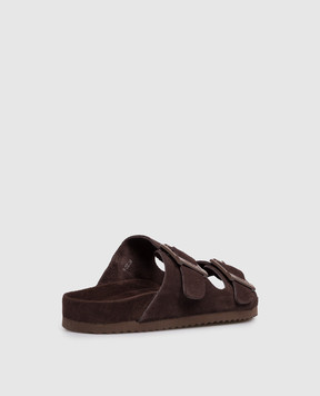 Colors of California Коричневые замшевые шлепанцы SLOFI с гравировкой логотипа HCBIO56N