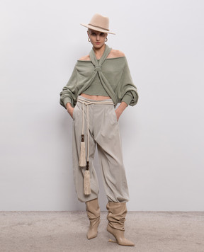 Balmain Бежевый плетеный пояс GN0WJ228TCRW