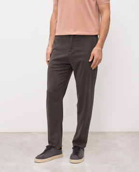 Kiton Коричневі штани з патчем UPLACK0606H