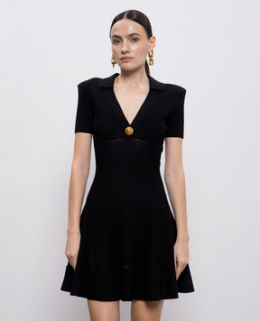 Balmain Чорна сукня міні GF1R7153KJ30