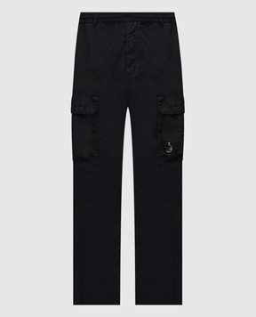 C.P. Company Чорні штани карго з нашивкою логотипа MPA140A005991G