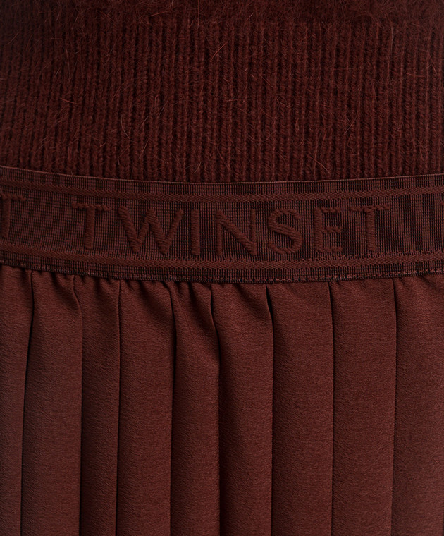 Twinset Терракотовая юбка-плиссе 262TP2350 изображение 5