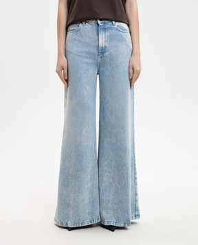 Solotre Блакитні джинси з ефектом потертості M1AB0168