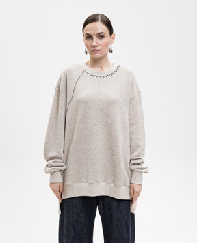 Y`S Yamamoto Бежевий меланжевий світшот YQT16675