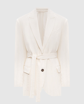 Brunello Cucinelli Жакет цвета айвори с пайетками ML5927367