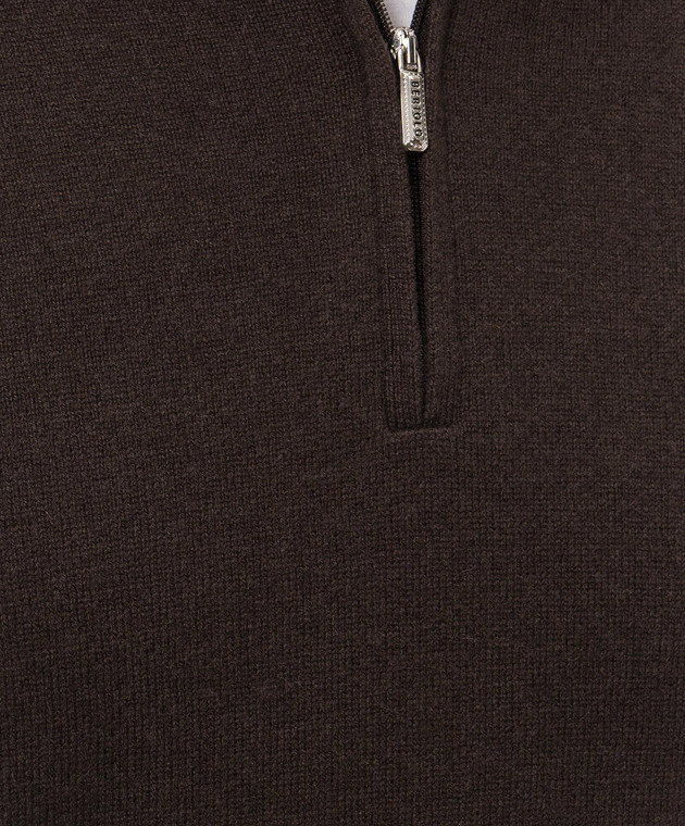 Bertolo Cashmere Коричневый свитер из кашемира с молнией 400025000005 изображение 5