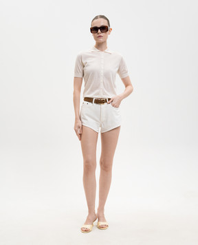 Jacob Lee Топ кольору айворі з кашеміру WCP0040SS26W