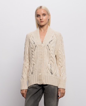 Ermanno Scervino Кардиган с шерстью альпаки цвета айвори D495N322NWJ
