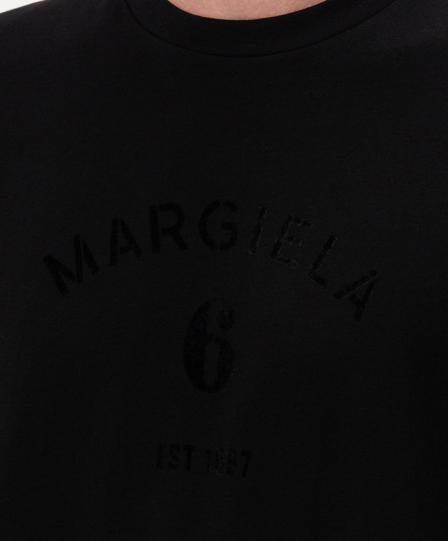 Maison Margiela MM6 Чорна футболка з принтом логотипа SH2GC0048M20048 зображення 5