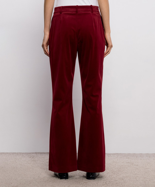 Twinset Бордовые велюровые брюки-клеш 262AP2271 изображение 4