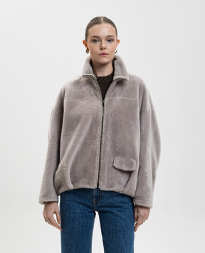 Simonetta Ravizza Серая дубленка Preston F05JA388H36