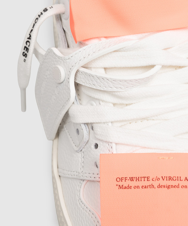 Off-White Белые комбинированные кроссовки 3.0 Court с брендовыми нашивками M29KC9L001 изображение 5
