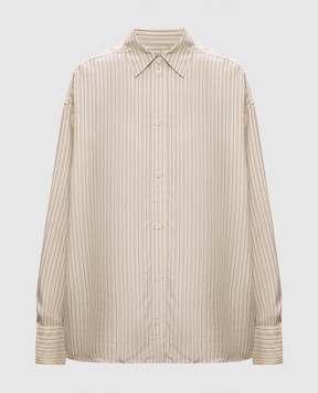 Toteme Бежевая блуза из шелка в полоску 261WRT0700FB0553