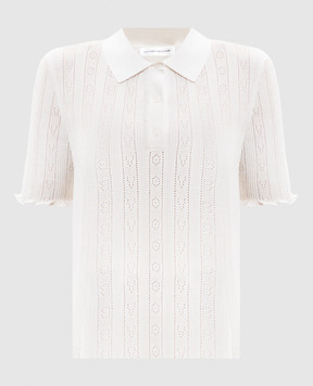 Victoria Beckham Біле поло у візерунок 1226KTP007273A