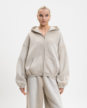 Alexander Wang Бежева утеплена спортивна куртка з логотипом UCC1262300