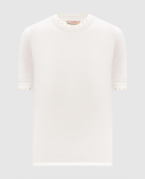 Twinset Топ кольору айворі з пластиною логотипа 262TP3097