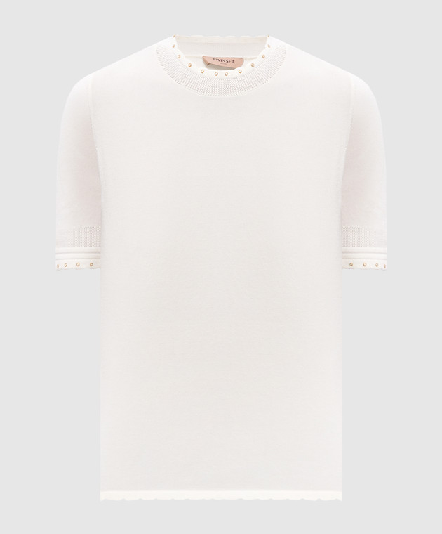 Twinset Топ цвета айвори с пластиной логотипа 262TP3097