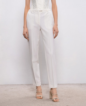 Loulou de Saison Брюки цвета айвори из льна MALKALDS