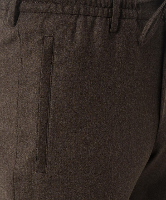 Bertolo Cashmere Коричневі штани з вовни та кашеміру 000350001391 зображення 5