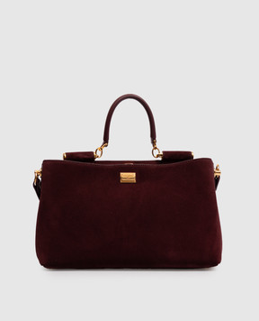 Dolce&Gabbana Замшевая бордовая сумка Vittoria BB7896A0775