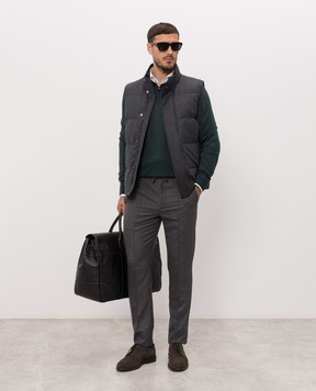Canali Серый пуховый жилет из шерсти SG03516O41123
