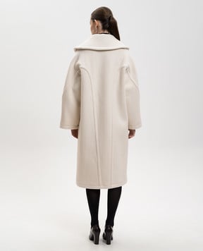 The Row Біле пальто Regino з вовни 10513W4238