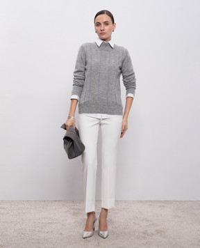 Peserico Серый свитер из шерсти, шелка и кашемира S99486F079018V