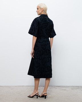 3.1 Phillip Lim Черное платье-рубашка с цветочным узором S26291083TFE