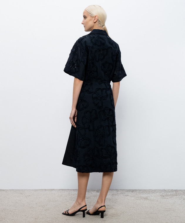 3.1 Phillip Lim Черное платье-рубашка с цветочным узором S26291083TFE изображение 3