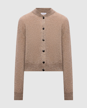 Brunello Cucinelli Коричневый кардиган с шерстью с люрексом MGG270506P