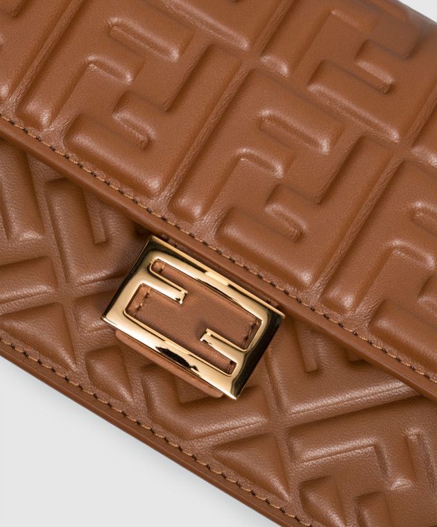 Fendi Коричневий шкіряний клатч Tube 8M0498AAJD зображення 4