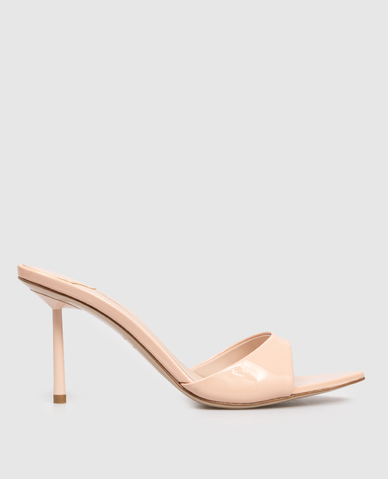 

Бежевые кожаные лакированные мюли BELLA, Бежевый, Мюли